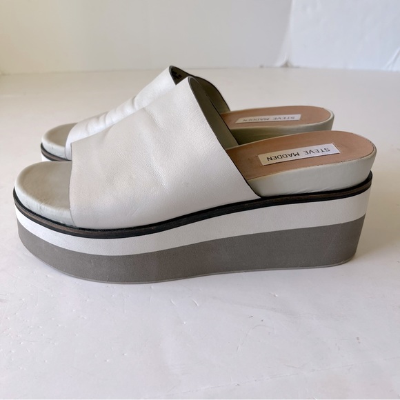 Steve Madden Leather Platform Slides Size 9 - Picture 10 of 14